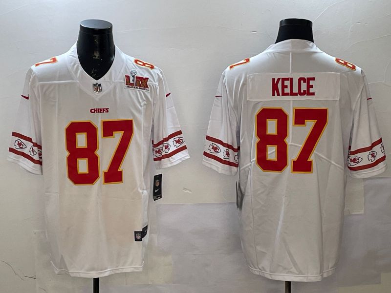 Men Kansas City Chiefs 87 Kelce White 2025 Nike Vapor Limited NFL Jersey style 2093